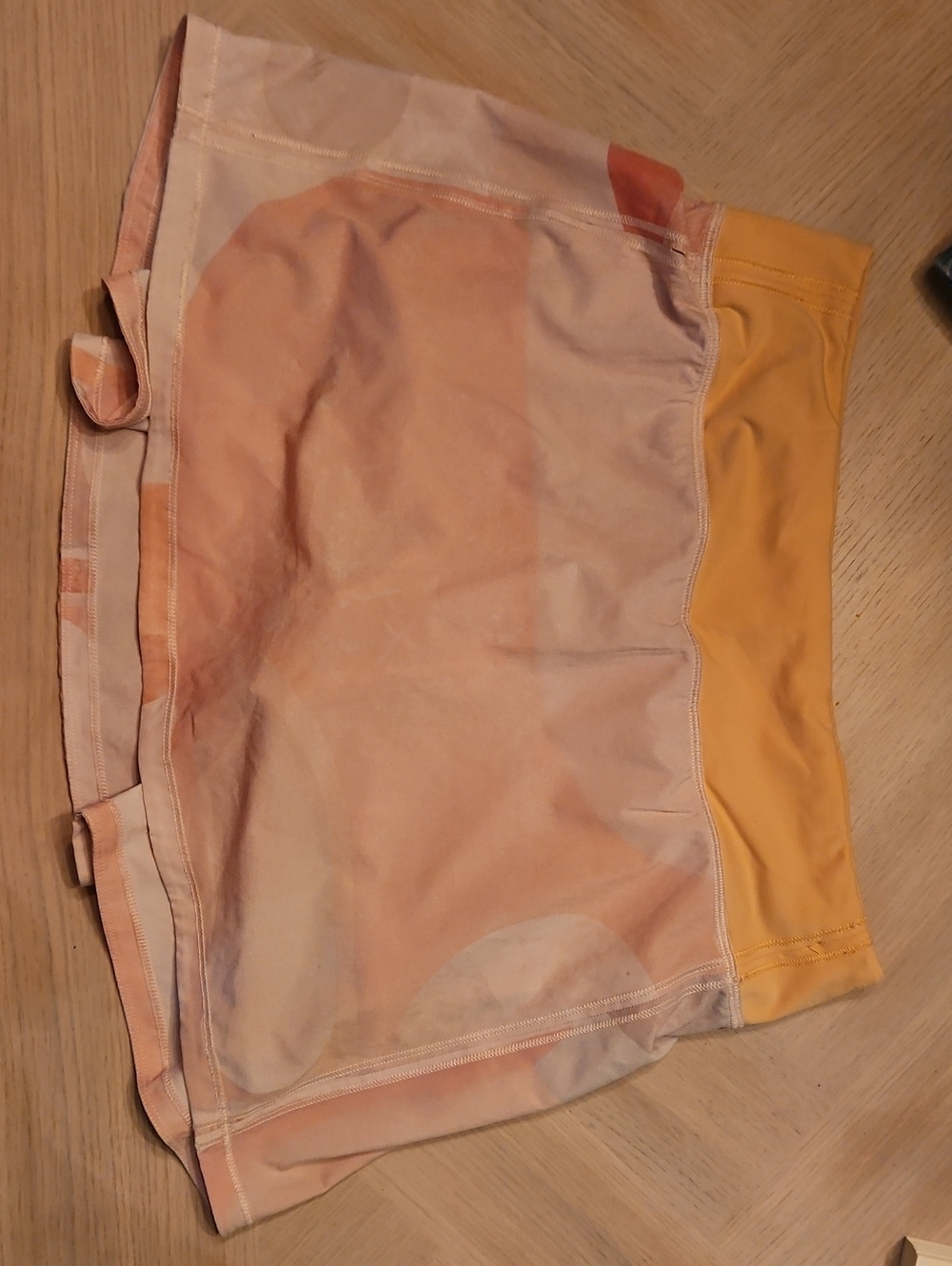 lululemon athletica Peach and Yellow Mini Skirt
